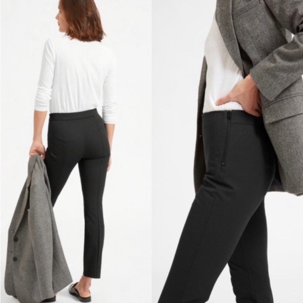Everlane The Side-Zip Stretch Cotton Pant Black Size 0